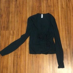 American Apparel long sleeve green wrap top